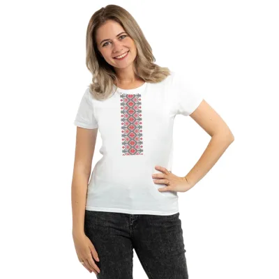 Футболка Sol's Regent Women Вишиванка вертикально білий L (01825102/313L)