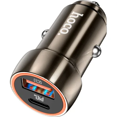 Зарядний пристрій HOCO HOCO Z46A Blue whale USB-C PD20W + USB QC3.0 Metal Gray (6931474770332)