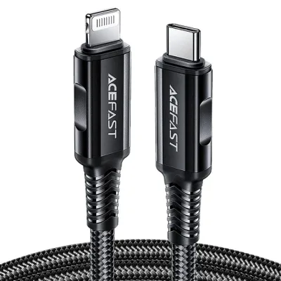 Дата кабель USB-C to Lightning 1.8m 30W 3A nylon black Acefast (6974316281306)
