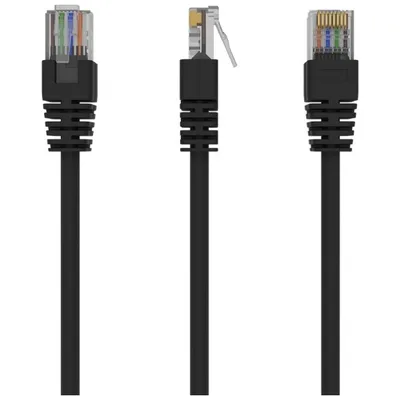 Патч-корд 0.5м, UTP, cat.5e, CCA, black Cablexpert (PP12-0.5M/BK)