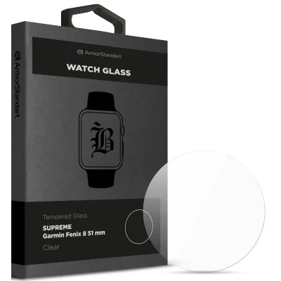 Скло захисне Armorstandart Supreme Black Icon Garmin Fenix 8 51mm Clear (ARM84720)