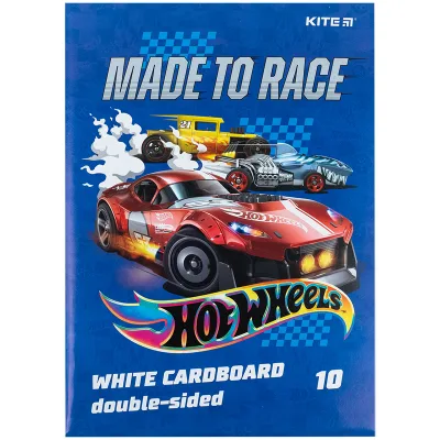 Білий картон Kite A4 Hot Wheels 10 аркушів (HW24-254)