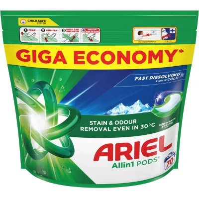 Капсули для прання Ariel Pods All-in-1 Гірське джерело 70 шт. (8700216764193)