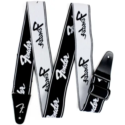 Ремінь для гітари Fender Strap 2" Weighless Running Logo Black/White (229406)