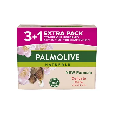 Тверде мило Palmolive Naturals Delicate Care with Almond Milk Soap 4 х 90 г (8718951738966)