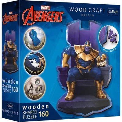 Пазл Trefl Wooden Marvel Heroes Танос на троні 160 елементів (5900511201840)