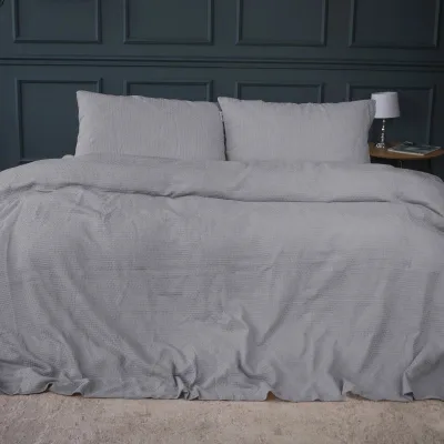 Постільна білизна MirSon №20-02 Waffle Gray 200x220 Євро (2200011032870)