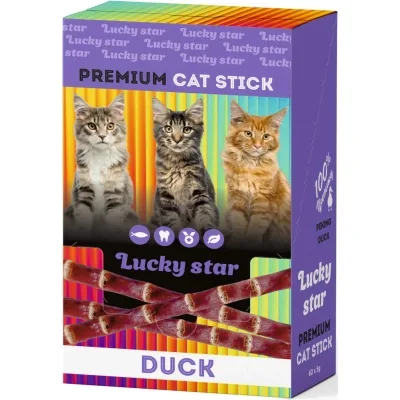 Ласощі для котів Lucky Star Паличка з мʼясом качки в шоубоксі 60х5 г (4820281500930)