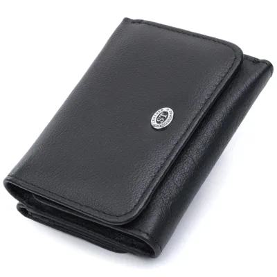 Гаманець ST Leather З натуральної шкіри Чорний (22722)