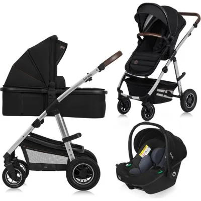 Коляска Lionelo 3 в 1 Amber 3 Black Silver (LO-AMBER BLACK SILVER (3in1))