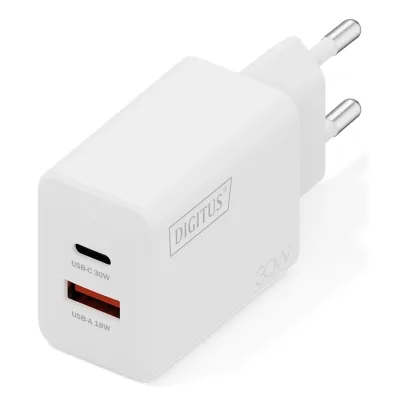 Зарядний пристрій Digitus 1xUSB-C + 1xUSB 30W GaN (DA-10301)