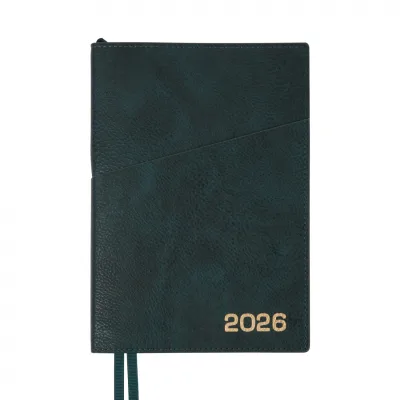 Тижневик Leo planner А5 датований 2026 "Credo", інтегральний, смарагдовий, 368 сторінок (252646)
