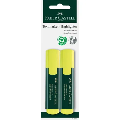 Маркер Faber-Castell текстовий Textliner 48 Superfluorescent, колір жовтий 2 шт в блістері (33021)