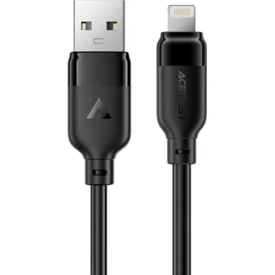 Дата кабель USB 2.0 AM to Lightning 2.0m 2.4A TPE black Acefast (6974316286271)