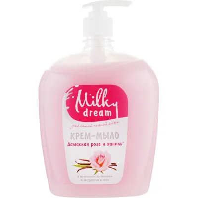 Рідке мило Milky Dream Дамаська троянда і ваніль з дозатором 1000 мл (4820205300400)