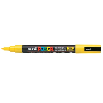 Маркер UNI Posca, 0.9-1.3мм, Жовтий (PC-3M.Yellow)