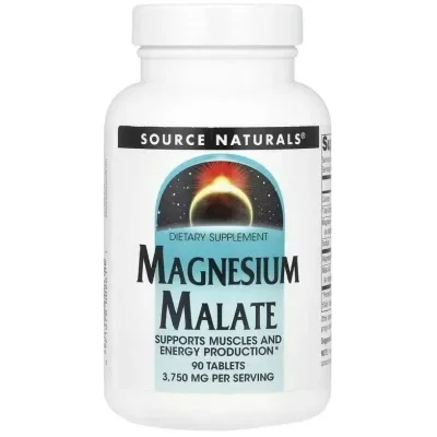 Вітамінно-мінеральний комплекс Source Naturals Малат магнію, малат магнію, 90 таблеток (SN0261)