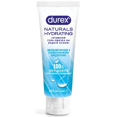 Інтимний гель-змазка Durex Naturals Hydrating Зволожуючий з гіалуроновою кислотою 100 мл (4820108005594)