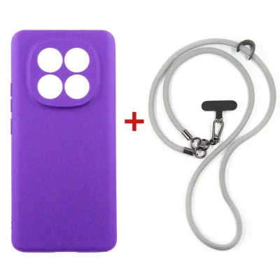 Чохол до мобільного телефона Dengos Case + Cross-body Strap Xiaomi Redmi Note 15 Purple+Grey (DG-KM-CCRB-35)