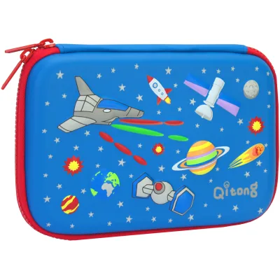 Пенал Cool For School з тисненням 1 відділення Блакитний (QT-5661-Blue)