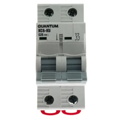 Автоматичний вимикач Quantum 2п С 32А MCB 6kA (9000 / KC6-K/ C/2P/32A-6k)