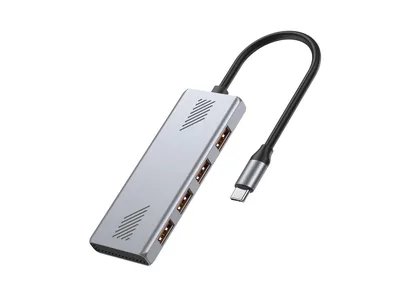 Концентратор Gembird USB-C 4-in-1 4xUSB 3.2 silver (UHB-CM-U310-A4-01)