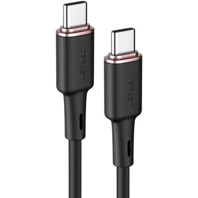 Дата кабель USB-C to USB-C 1.2m 3A 60W silicone C2-03 black Acefast (6974316280729)