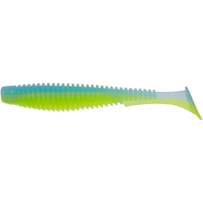 Силікон рибальський FishUP U-Shad 4" 206 - Sky/Chartreuse (8шт/уп) (1864.11.23)