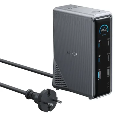 Концентратор Anker USB-C 14-in-1 Dual Display 160W black (A83B63A1)