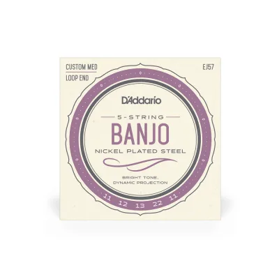 Струни для гітари D'Addario Banjo Nickel Plated Steel Custom Medium (11-22) (EJ57)
