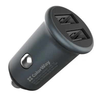 Зарядний пристрій ColorWay 2USB Quick Charge 3.0 (36W) Gray (CW-CHA036Q-GR)