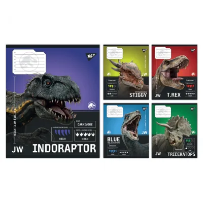 Зошит Yes JURASSIC WORLD Strength and Power А5 36 аркушів клітинка (767670)