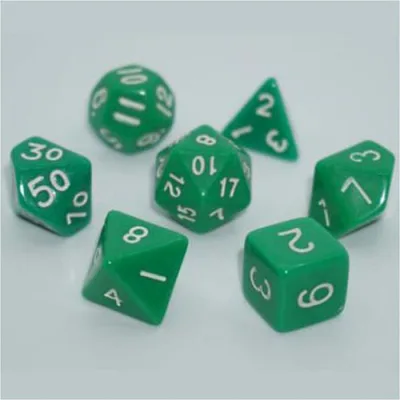 Набір кубиків для настільних ігор Games 7 Days Opaque 7 Dice Set - Green (g7dopaq02)