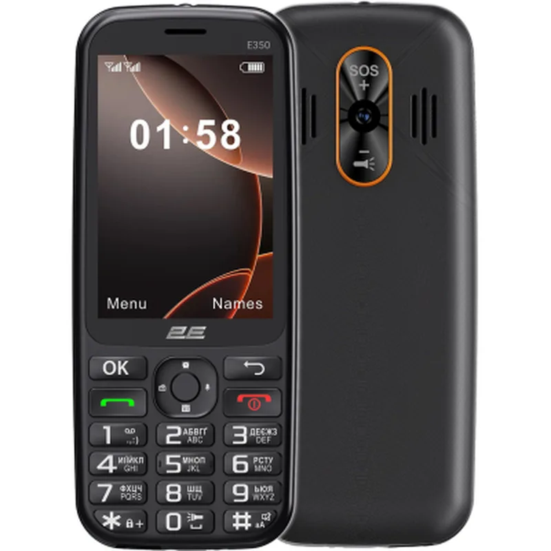 Мобiльний телефон 2E E350 Black (694743656879)
