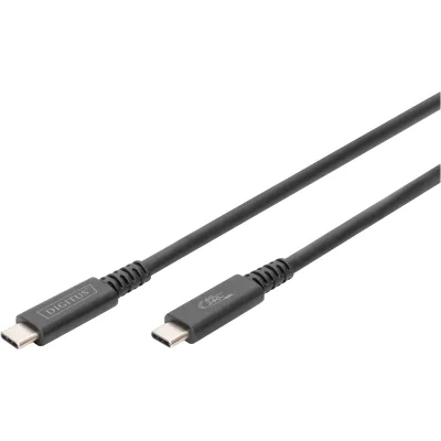 Дата кабель USB-C to USB-C 1.0m USB4 Thunderbolt 3 240W 8K60Hz black Digitus (AK-300343-008-S)