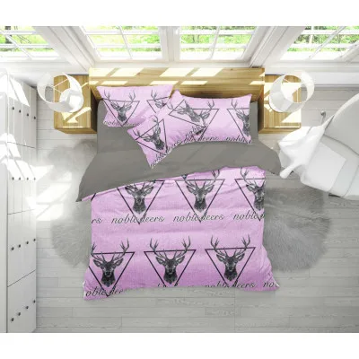 Постільна білизна MirSon Бязь 17-0516 Noble deers pink Євро (2200003644388)