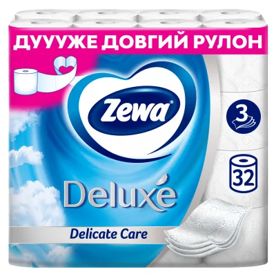 Туалетний папір Zewa Deluxe білий 3 шари 32 рулони (7322541343181)