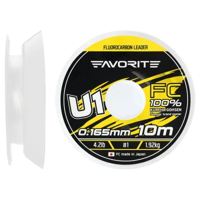 Флюорокарбон Favorite U1 FC 10m 1.0/0.165mm 4.2lb/1.92kg (1693.11.75)