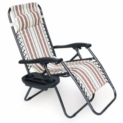 Крісло складане Voltronic 1800х650х1150мм Brown/White (YT36696)