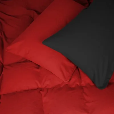 Постільна білизна MirSon 002-009 Black/Red Фланель 2x143x210 Сімейний (2200009656569)