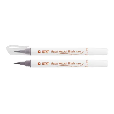 Художній маркер STA пензлик акварельний AQUA NATURAL BRUSH 3700, глибокий сірий (STA3700-71)