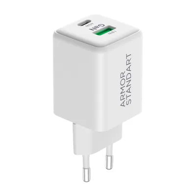 Зарядний пристрій Armorstandart AR372 45W GaN Type-C + USB White (ARM77550)