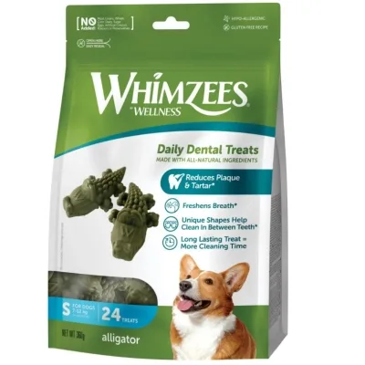 Ласощі для собак Whimzees Alligator S 24 шт (8718627752586)