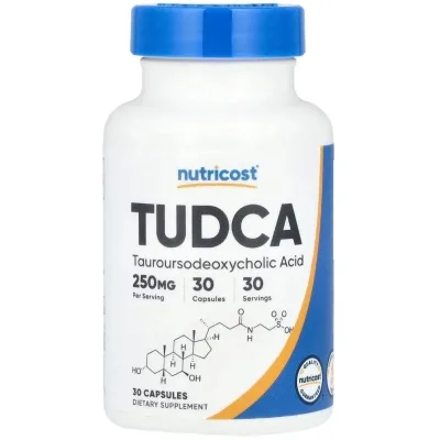 Вітамінно-мінеральний комплекс Nutricost Тауроурсодеоксихолева кислота, 250 мг, TUDCA, 30 капсул (NCS67528)