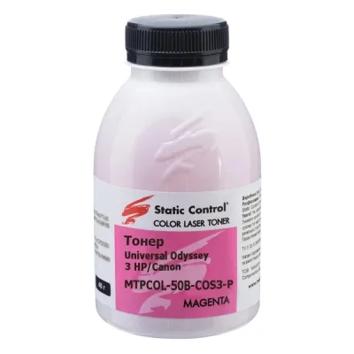 Тонер HP/Canon MPTCOL OS3 40г magenta (фасовка) Static Control (MPTCOL-40B-MAOS3-P)