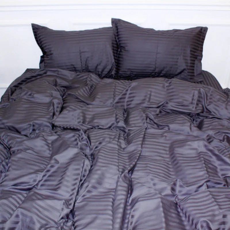 Постільна білизна MirSon SatinStripe 30-0012DarkGray 220х240 King Size (2200005251997)