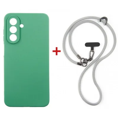 Чохол до мобільного телефона Dengos Case + Cross-body Strap Samsung Galaxy A17/A26 Mint+Grey (DG-KM-CCRB-24)