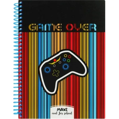 Блокнот Maxi А5, пластикова обкладинка, спіраль, 80 арк., клітинка (MX20832-22)