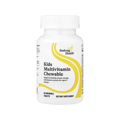 Вітамінно-мінеральний комплекс Seeking Health Мультивітаміни для дітей від 4 років, Kids Multivitamin Chewable, 60 жовт. (SKH-52199)