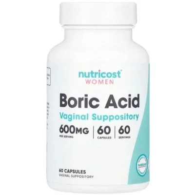 Вітамінно-мінеральний комплекс Nutricost Борна кислота для жінок, 600 мг, Women, Boric Acid, Vaginal Suppository (NCS67885)